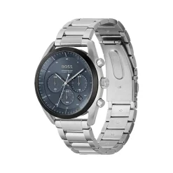 Montre BOSS sport lux homme chronographe, bracelet acier argent