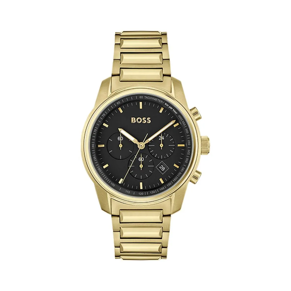 Montre BOSS Trace homme bracelet acier doré jaune