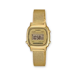 Montre Casio femme digitale métal doré milanais