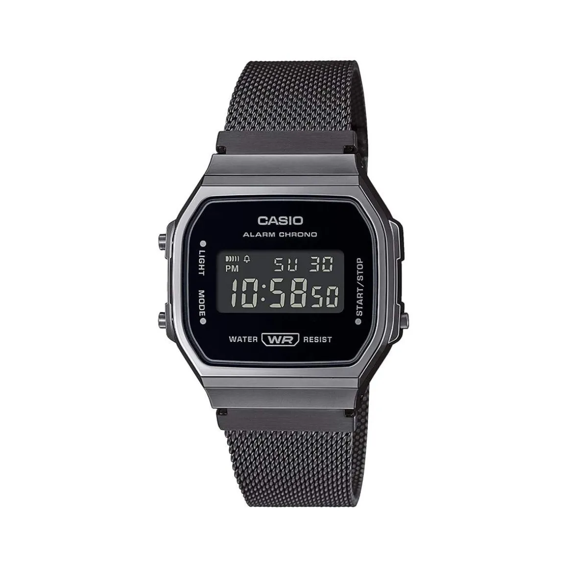 Montre Casio homme résine noire bracelet acier noir