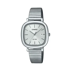 Montre CASIO Timeless collection mixte cadran gris bracelet acier inoxydable