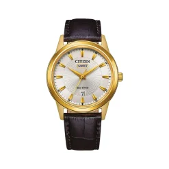 Montre CITIZEN classic elegant homme eco-drive, bracelet cuir marron