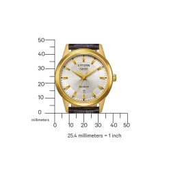 Montre CITIZEN classic elegant homme eco-drive, bracelet cuir marron