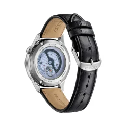 Montre CITIZEN platform homme mecanique, bracelet cuir noir