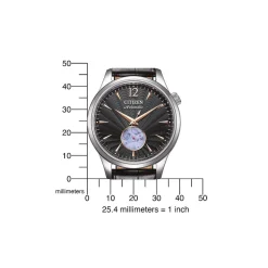 Montre CITIZEN platform homme mecanique, bracelet cuir noir