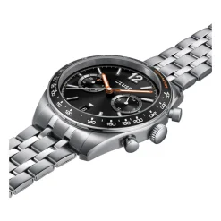 Montre CLUSE ARAVIS Homme cadran noir bracelet acier inoxydable gris clair