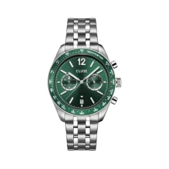 Montre CLUSE ARAVIS Homme cadran vert bracelet acier inoxydable gris clair