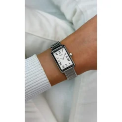 Montre CLUSE Belisenna femme cadran blanc bracelet acier gris