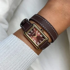 Montre CLUSE BELISENNA Femme cadran marron bracelet cuir marron