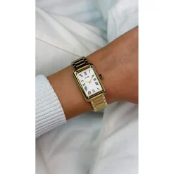 Montre CLUSE Belisenna femme cadran blanc bracelet acier doré