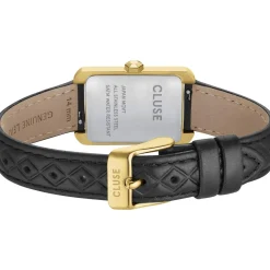 Montre CLUSE BELISENNA Femme cadran blanc bracelet cuir noir