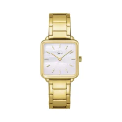 Montre CLUSE BLACK FRIDAY 25 Femme cadran blanc bracelet acier inoxydable doré