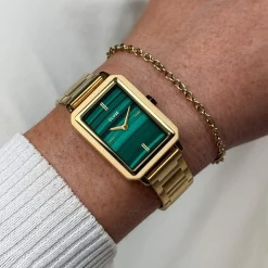 Montre CLUSE BLACK FRIDAY 25 Femme cadran vert bracelet acier inoxydable doré
