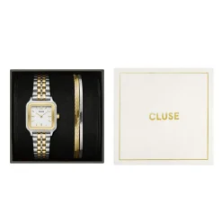 Montre CLUSE BLACK FRIDAY 25 Femme cadran blanc bracelet acier inoxydable doré