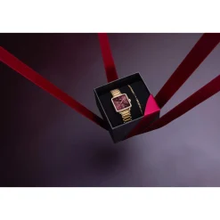 Montre CLUSE FESTIVE 25 Femme cadran rouge bracelet acier inoxydable doré