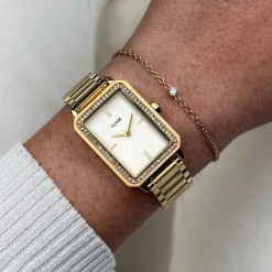 Montre CLUSE FESTIVE 25 Femme cadran blanc bracelet acier inoxydable doré