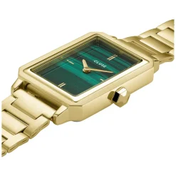 Montre CLUSE Fluette femme cadran vert bracelet acier doré