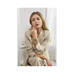 Montre CLUSE Fluette femme cadran vert bracelet acier doré