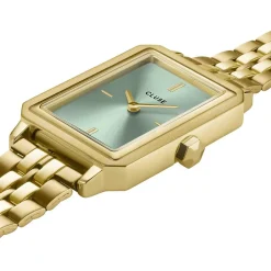 Montre CLUSE Fluette femme cadran vert bracelet acier doré