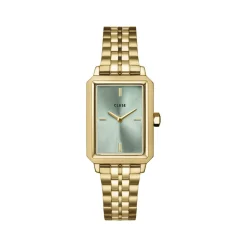 Montre CLUSE Fluette femme cadran vert bracelet acier doré