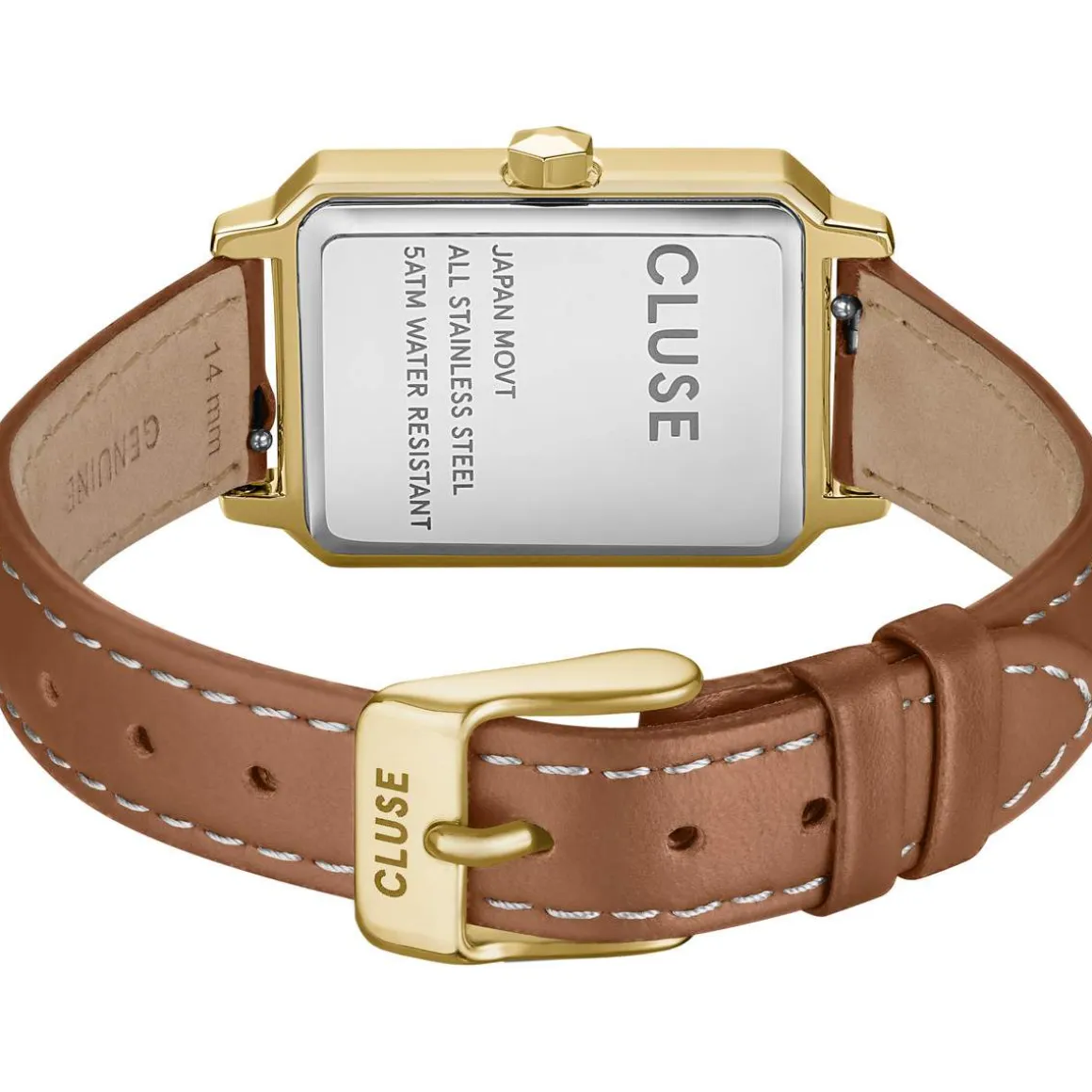 Montre CLUSE Fluette femme cadran blanc bracelet cuir marron