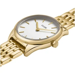 Montre CLUSE Féroce femme cadran blanc bracelet acier doré