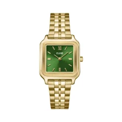 Montre CLUSE Gracieuse femme cadran vert bracelet acier doré