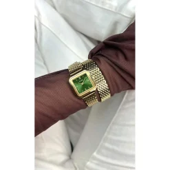 Montre CLUSE Gracieuse Petite femme cadran vert bracelet acier doré