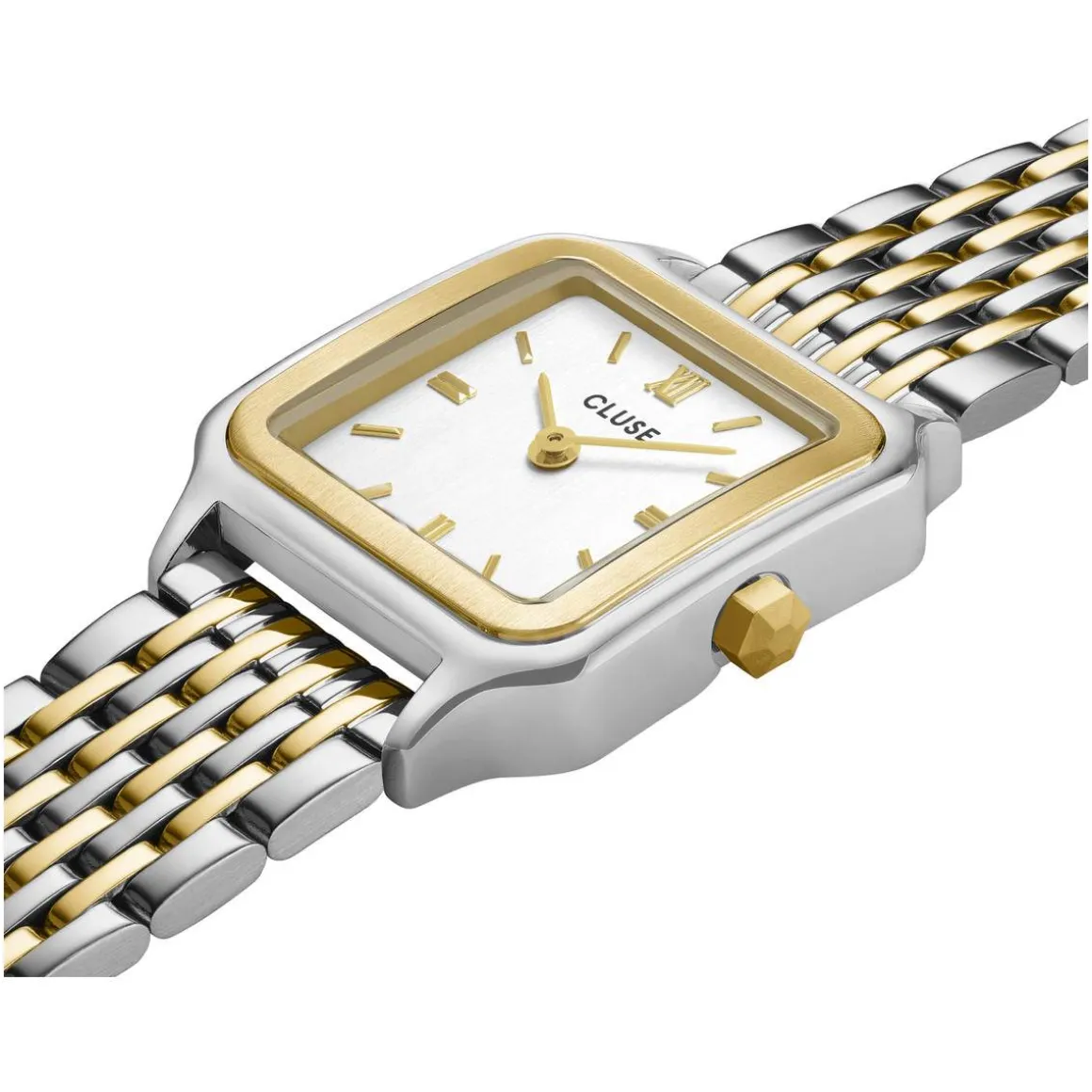 Montre CLUSE Gracieuse Petite femme cadran blanc bracelet acier bicolore