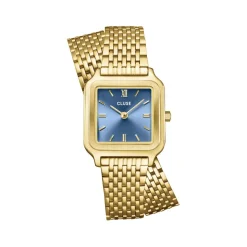 Montre CLUSE Gracieuse Petite femme cadran bleu bracelet acier doré