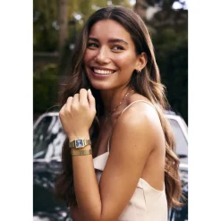Montre CLUSE Gracieuse Petite femme cadran bleu bracelet acier doré