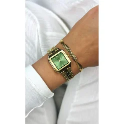 Montre CLUSE Gracieuse Petite femme cadran vert bracelet acier doré