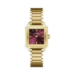 Montre CLUSE Gracieuse Petite femme cadran rouge bracelet acier doré