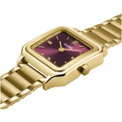 Montre CLUSE Gracieuse Petite femme cadran rouge bracelet acier doré
