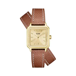 Montre CLUSE GRACIEUSE PETITE Femme cadran doré bracelet cuir marron