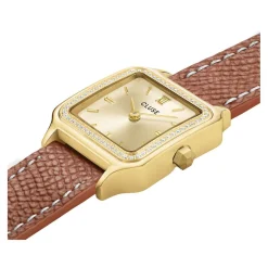 Montre CLUSE GRACIEUSE PETITE Femme cadran doré bracelet cuir marron