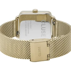 Montre CLUSE La Tétragone femme cadran vert bracelet acier doré