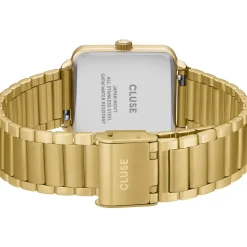 Montre CLUSE La Tétragone Multifunction femme cadran vert bracelet acier doré