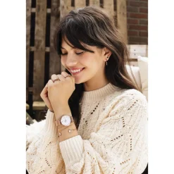 Montre CLUSE Minuit femme cadran blanc bracelet acier rose or