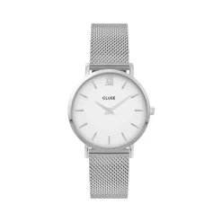Montre CLUSE Minuit femme cadran blanc bracelet acier