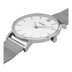 Montre CLUSE Minuit femme cadran blanc bracelet acier