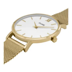 Montre CLUSE Minuit femme cadran blanc bracelet acier doré