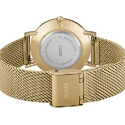 Montre CLUSE Minuit femme cadran blanc bracelet acier doré