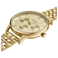 Montre CLUSE Minuit Multifunction femme cadran doré bracelet acier doré