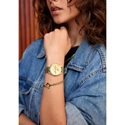 Montre CLUSE Minuit Multifunction femme cadran doré bracelet acier doré