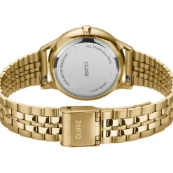 Montre CLUSE Minuit Multifunction femme cadran vert bracelet acier doré