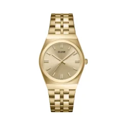 Montre CLUSE Retro 70's femme cadran doré bracelet acier doré