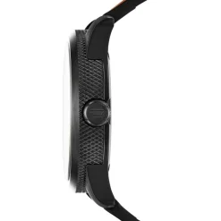 Montre Diesel homme acier noir cuir marron