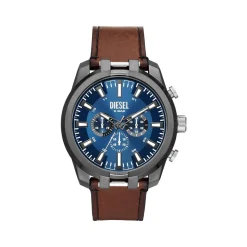 Montre DIESEL split homme bracelet cuir marron