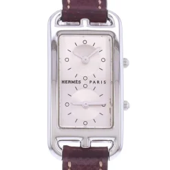 Montre d'occasion HERMES Cape Cod femme quartz bracelet cuir d'origine